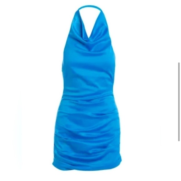 Naked Wardrobe Flossy-Glossy Silky Halter Mini Short Dress, Size XS, NWOT - Picture 10 of 12